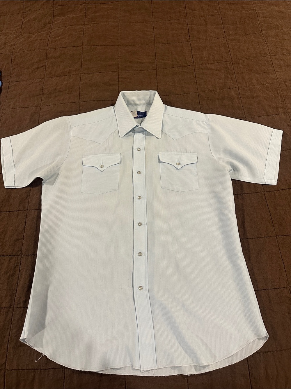 Panhandle Slim Light Blue Short Sleeve Western Button-Down Shirt